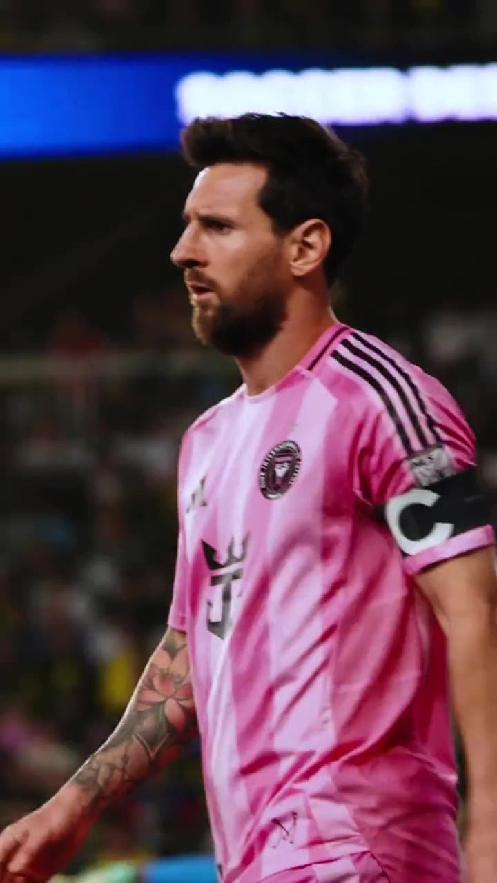 Inter Miami CF captain on the pitch in the pink home kit